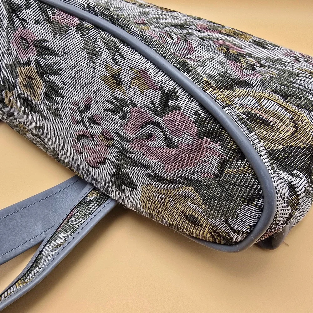 Vintage Floral Tapestry Tote Bag Set 3pc Shoulder Bag Key Holder Eyeglass Case